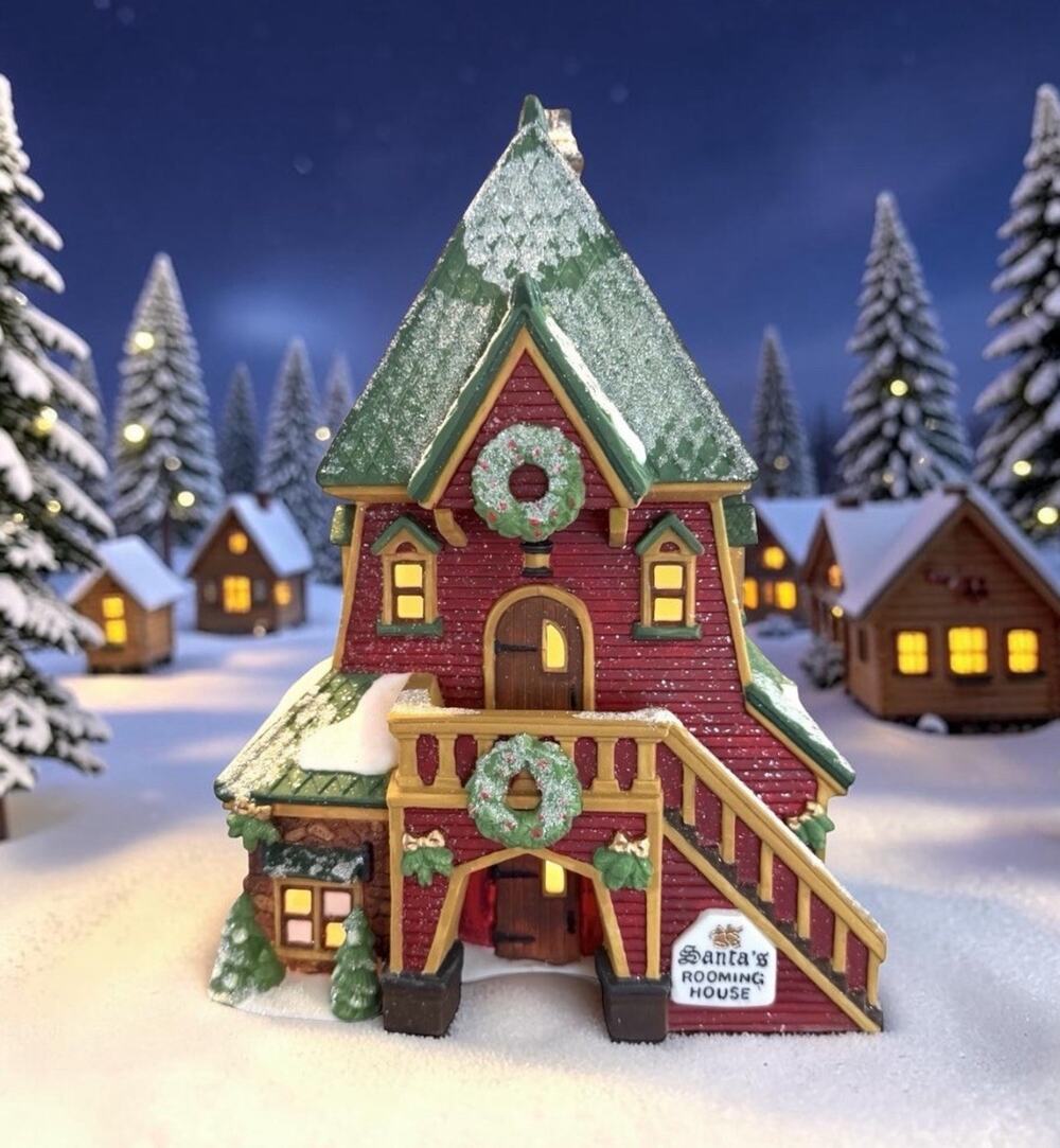 Vintage 1995 DEPT 56 “SANTA’S ROOMING HOUSE” North Pole Series Heritage Village
